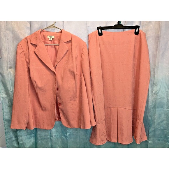 Pink Cato Womens plus 16W skirt and 18W blazer suit - Picture 1 of 2